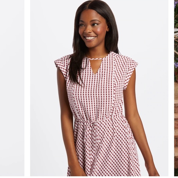 NWT Draper James Gingham Keyhole Midi Dress - Picture 2 of 8